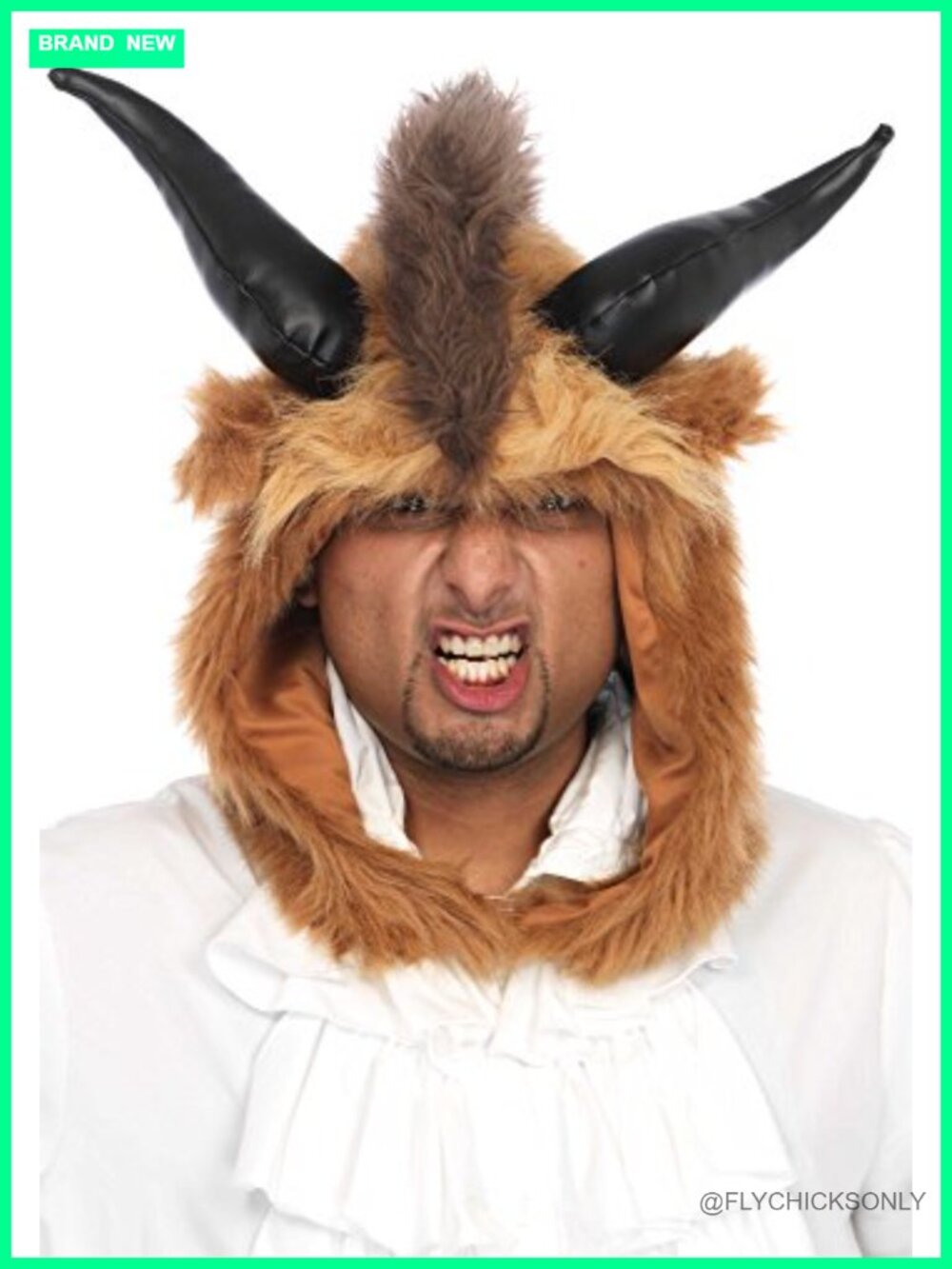 Faux Fur Beast Hood Costume Accessory, Unisex Adult, One Size